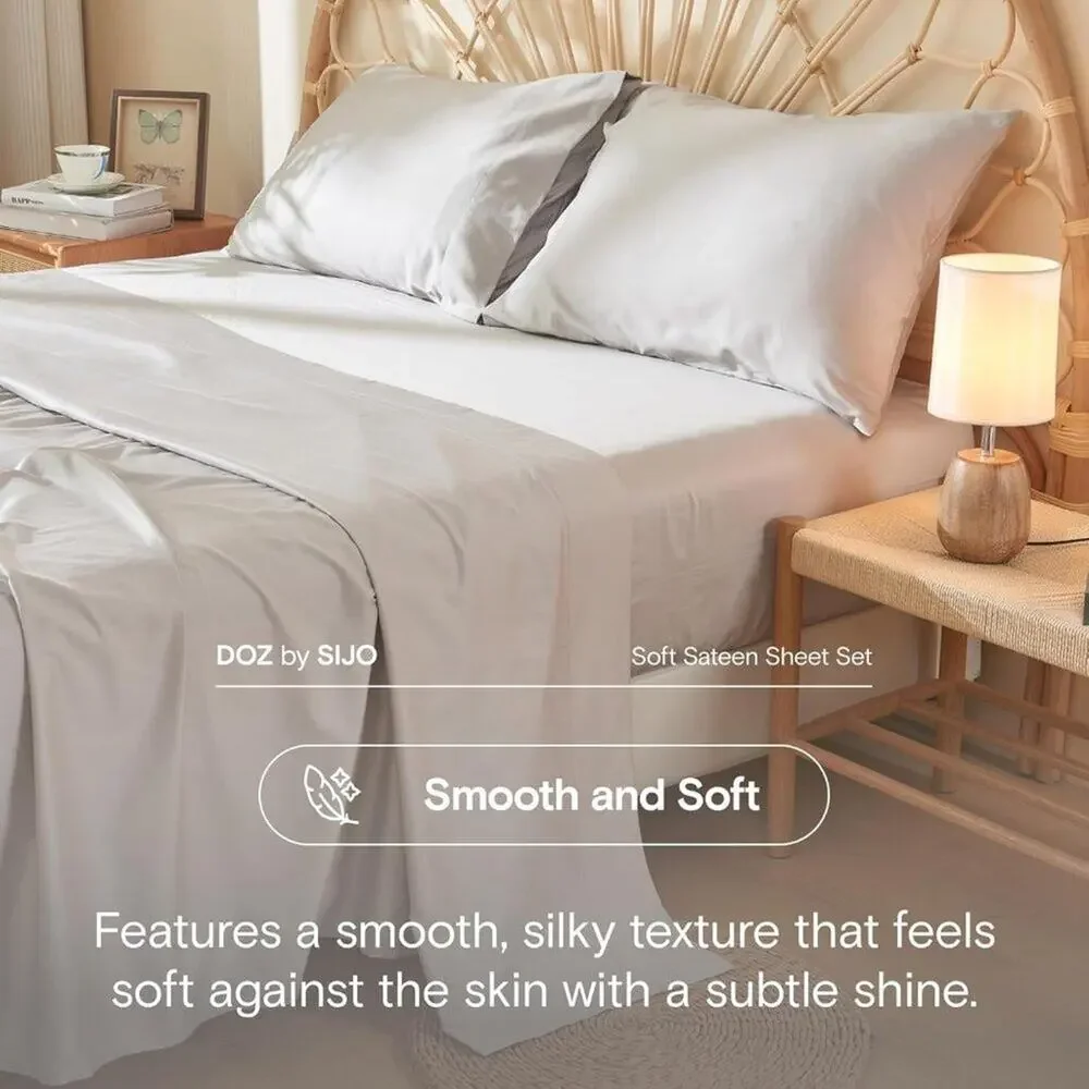 NWT DOZ Duvet Cover + 2 Shams 3 PC Set Fog, King/Cali King